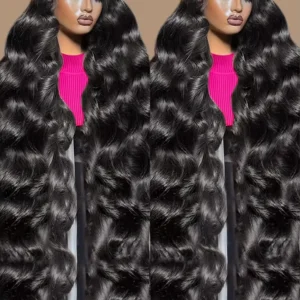 Perruque Lace Front Body Wave – 20 à 32 pouces – Dentelle transparente pré-plumée