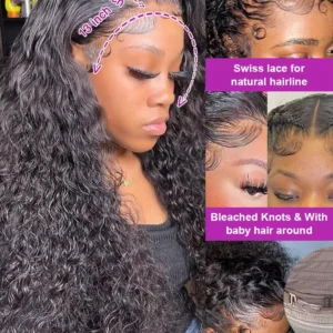 Wewave 13×6 Hd dentelle frontale perruque vague d’eau perruque de cheveux humains bouclés perruques 1b noir vague profonde perruques cheveux brésiliens perruques cheveux humains