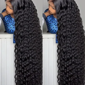 Perruque Lace Frontal naturelle ondulée, 32 pouces, prête à porter, bouclée à l&rsquo;eau, 13×6, HD