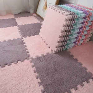 Oliginoling-Polymères en Daim pour Sol de Bébé, Tapis en Mousse, Puzzle, Couture, Jeu, Salon, Chambre à Coucher, Mode Maison, 30x30x1cm