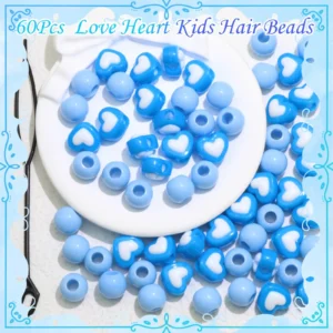 60 pièces de perles acryliques avec dreadlocks multicolores conviennent aux hommes et aux femmes et peuvent être librement combinées