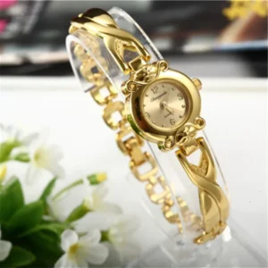 Bracelet doré montre pour femmes petit cadran de luxe dames montre-Bracelet en acier