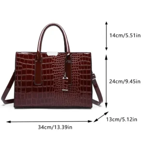 Sac à main de luxe Vintage motif Crocodile pour femmes, fourre-tout de grande capacité, sac à bandoulière d&rsquo;affaires en cuir pour femmes