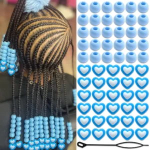 60 pièces de perles acryliques avec dreadlocks multicolores conviennent aux hommes et aux femmes et peuvent être librement combinées