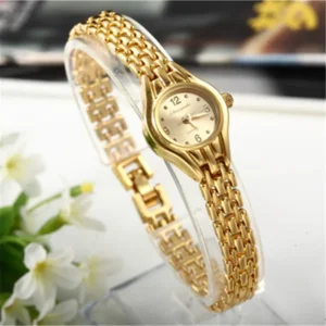 Bracelet doré montre pour femmes petit cadran de luxe dames montre-Bracelet en acier